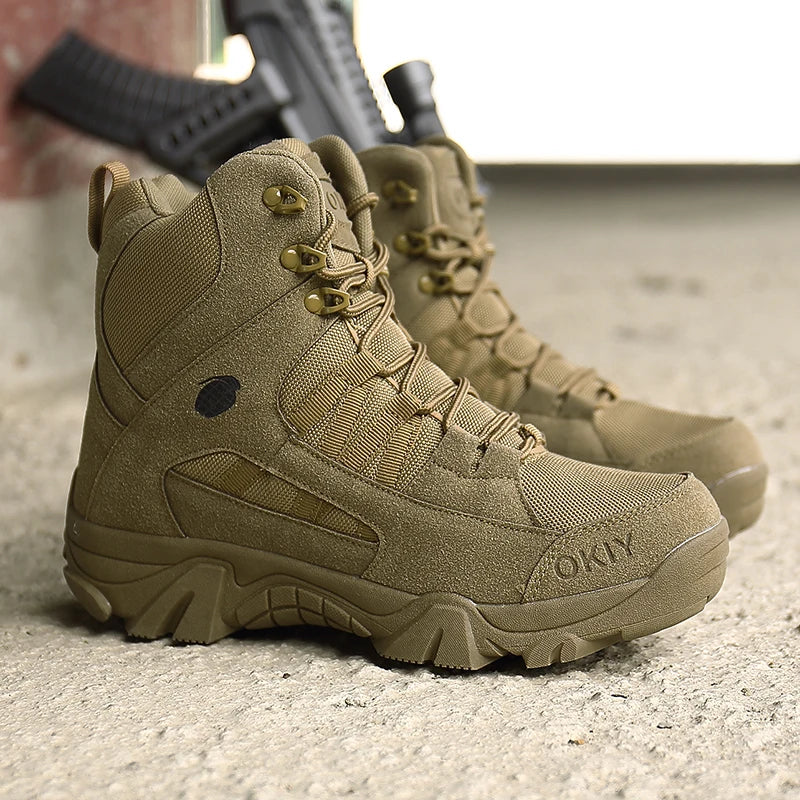 Men Tactical Boots Lace Up Breathable Army Boots Unisex