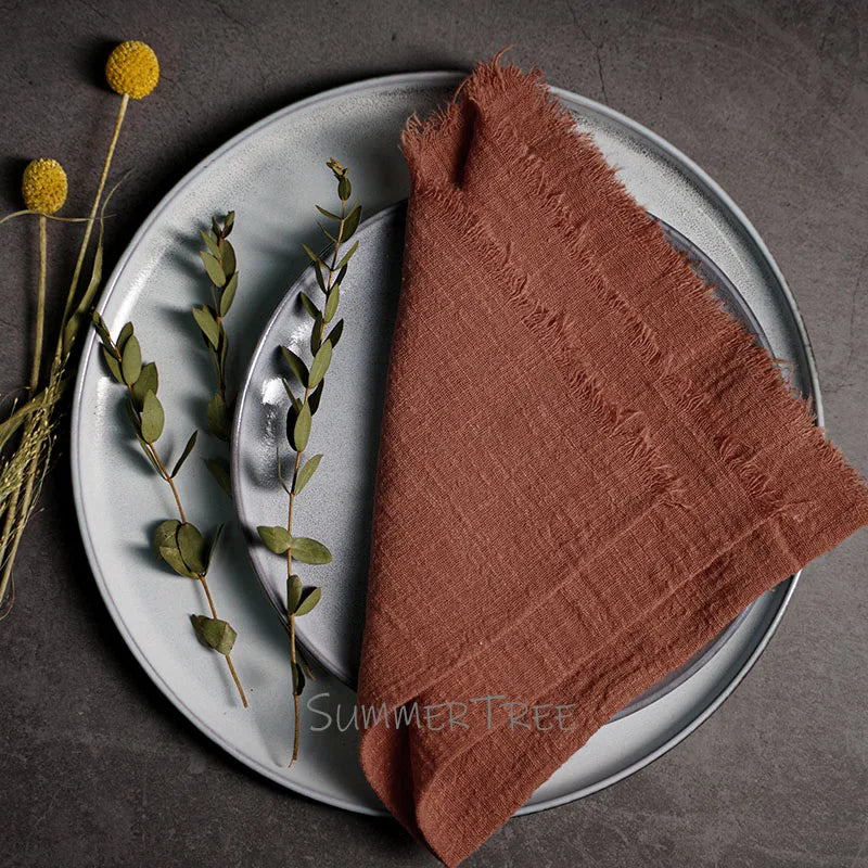 Large Napkins Cotton Gauze 41cm Napkin Muslin Tea Towels Dinner Retro Cheesecloth Wedding Party Rustic Table Decoration 16inch