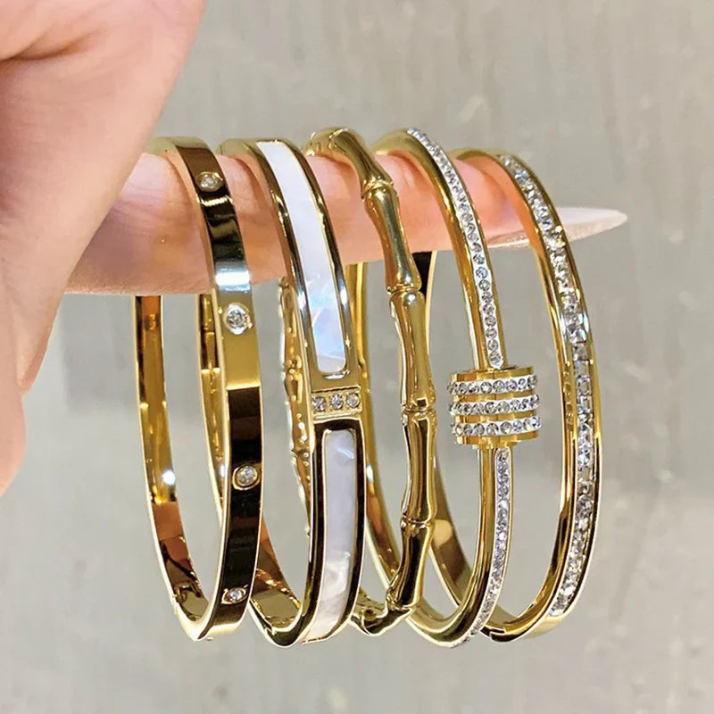 Silver Color Stainless Steel Colorfast Bracelets Skyful Star Bracelet Set for Women Fashion Light Luxury Jewelry Gifts Wholesale