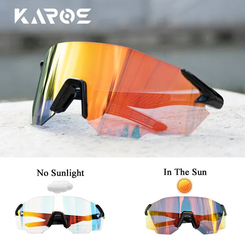 KAROS Photochromic Cycling Glasses MTB Road Bike Eyewear Men Women Outdoor Sports Sunglasses Adjustable Lens for Bicycle K01
