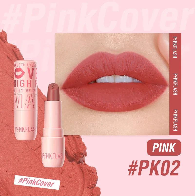 PINKFLASH Velvet Matte Lipstick High Pigment Long-lasting Lip Gloss Silky Moisturize Liquid Lip Tint Smooth Lip Cream Cosmetics