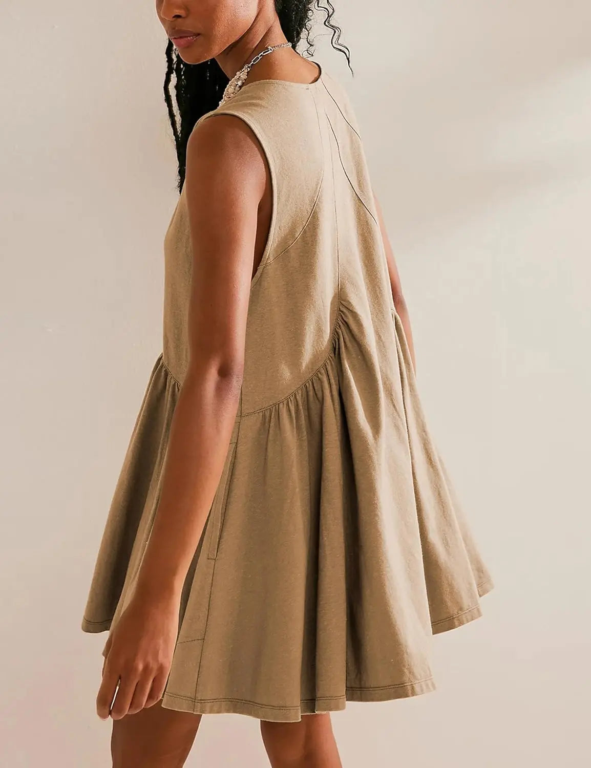 Womens Summer Sleeveless Mini Dress Casual Loose V Neck Sundress with Pockets 2025