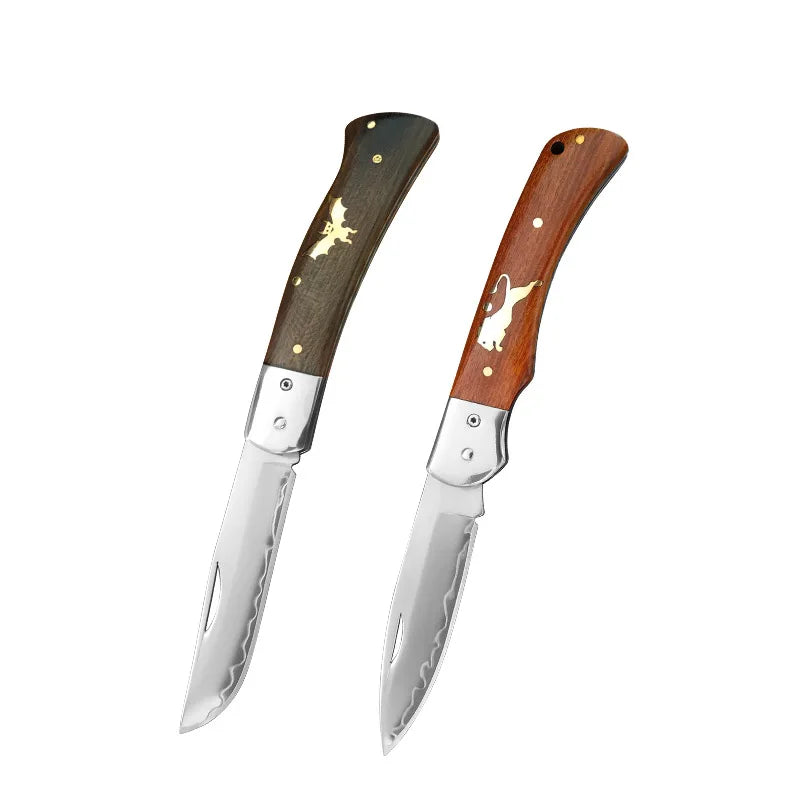 Super Sharp Damascus VG10 Steel Pocket Knife Folding Blade Wooden Handle Kitchen Fruit Meat Vegetable Cutting Knife Holiday Gift