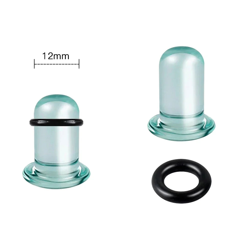 2pcs Glass Ear Gauges Stretching Kit Short Taper Expander 1.6-16mm