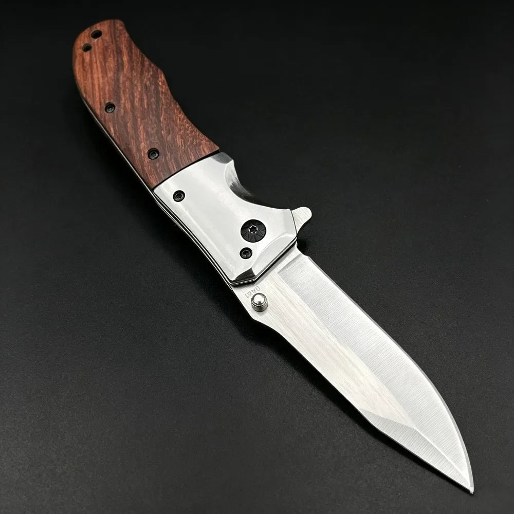 TOP Quality Folding Pocket Knife 420 Steel+walnut Wood Handle 5Cr13Mov Blade Portable Outdoor EDC Utility Knife