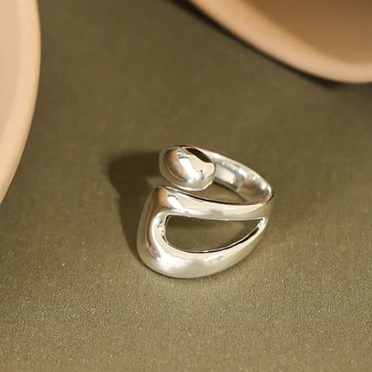 925 Sterling Silver Open Finger Mobius Ring Twist for Women Golden Rock Punk Lines Stackable Jewelry Gift Dropship Wholesale