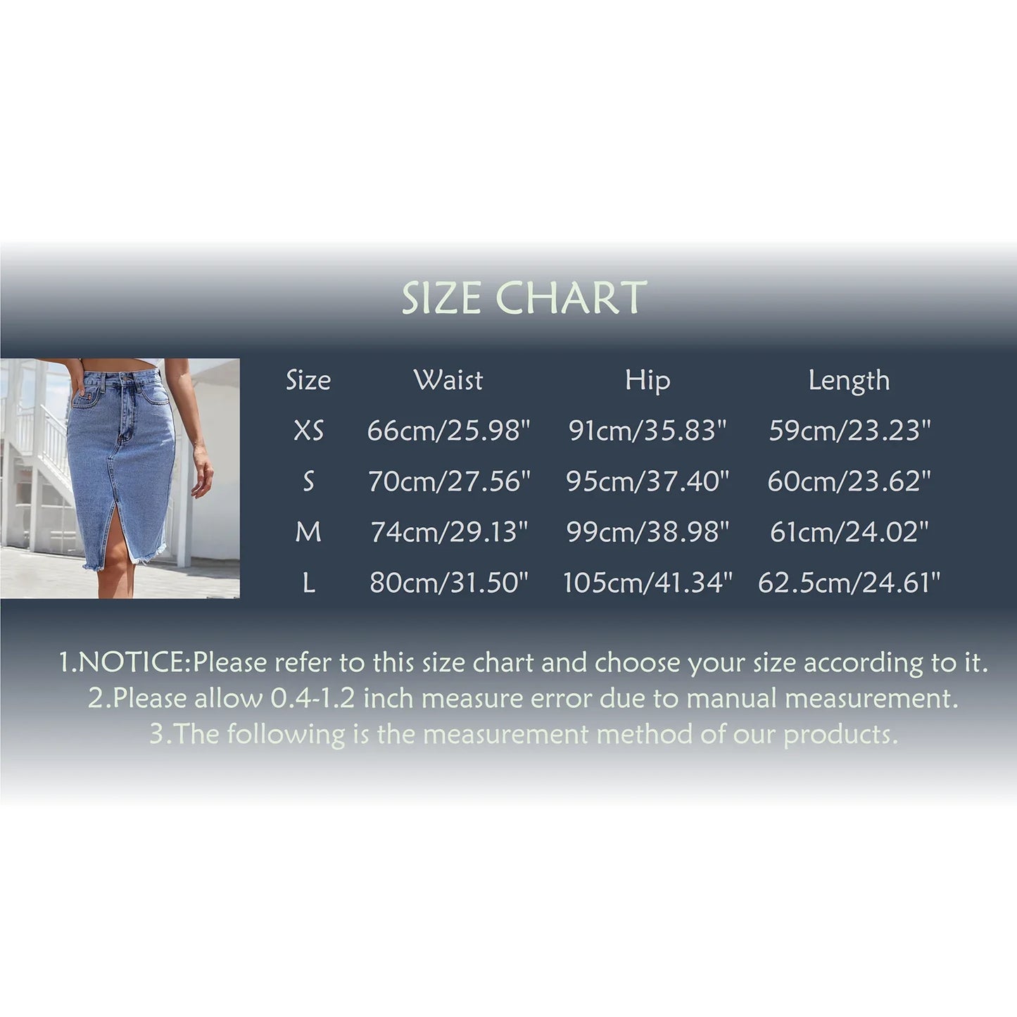 Jean Skirts for Women Summer High Waist Mid Length Front Slit Wrap Hip Denim Skirt Casual Temperament Denim Pencil Skirt