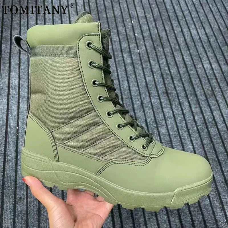Leather Boots for Men Outdoor Combat Infantry Tactical Boots,