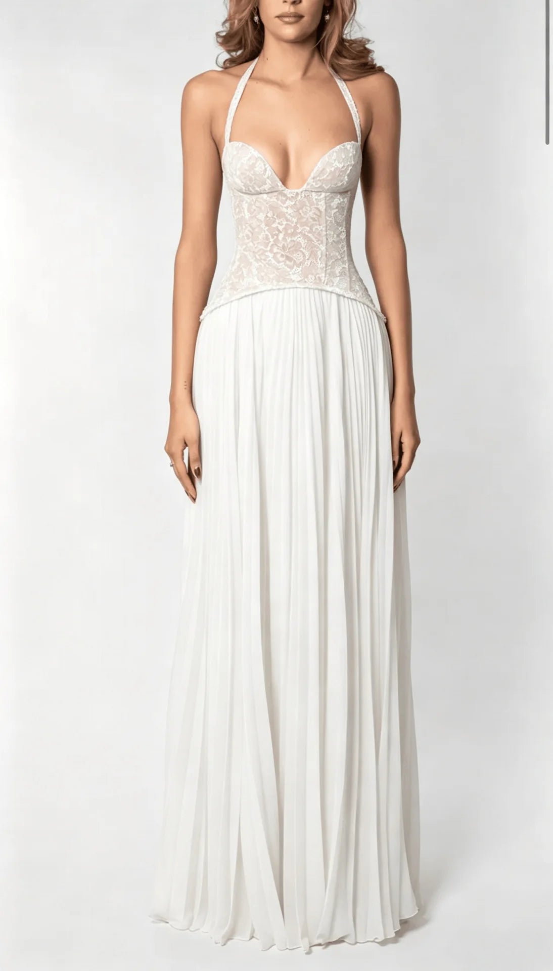 Green Corset Halter Long Dress Women Backless Off Shoulder Pleated Patchwork Slim Maxi Dress 2026 Summer Lady Party Evening Gown