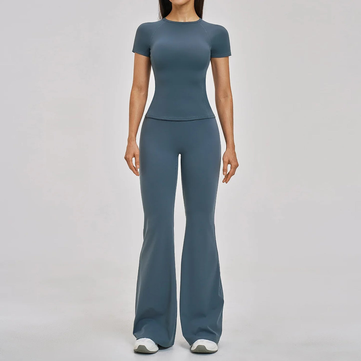 Gym Set 2PCS Yoga Suit Sports Outfit Women Tracksuit Running Workout Clothes Short Sleeves Sport Bra Athletic Wear Yoga Clothing