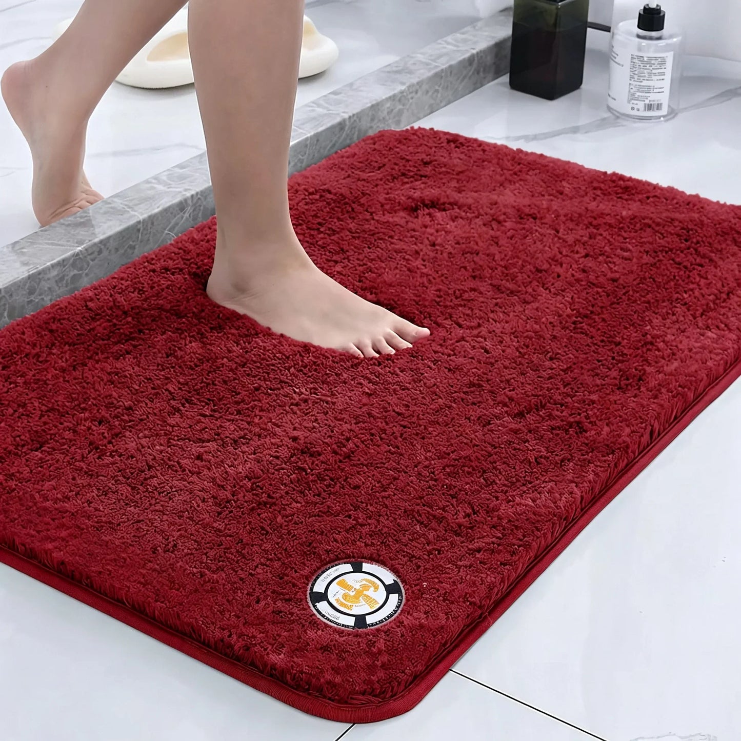 Super Absorbent Non-slip Bathroom Mat Plush Microfiber Quick Dry Washable Soft Bath Rug for Tub Balcony