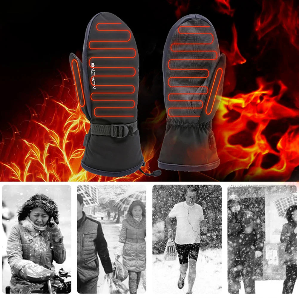 Hand Warmer Gloves USB Charging Electric Heated Gloves Cold-Proof 3 Gear Temperature for Climbing Hiking Cycling