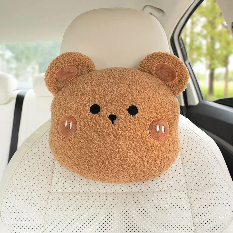 New Simple Fashion Light Luxury Cartoon Bear Rabbit Plush Lumbar Support Car Waist Neck Pillow