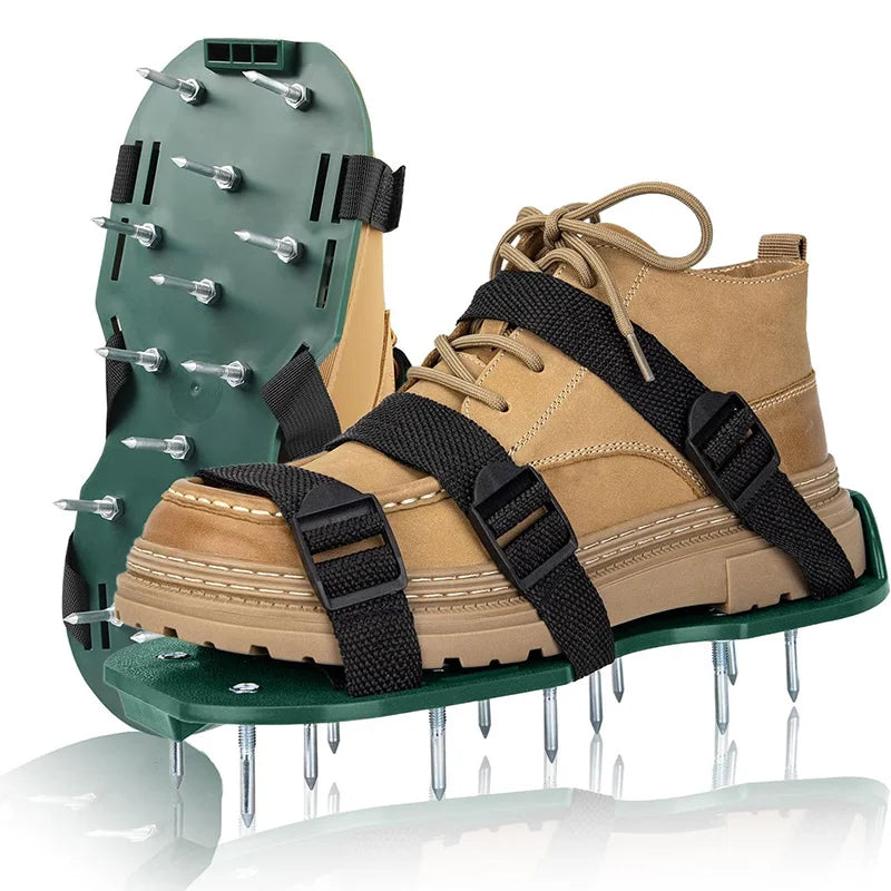 1 Pair Lawn Aerator Shoes for Grass Heavy Duty Spike Shoes with Adjustable Straps for Yard/Garden/Patio Universal Fit Men/Women