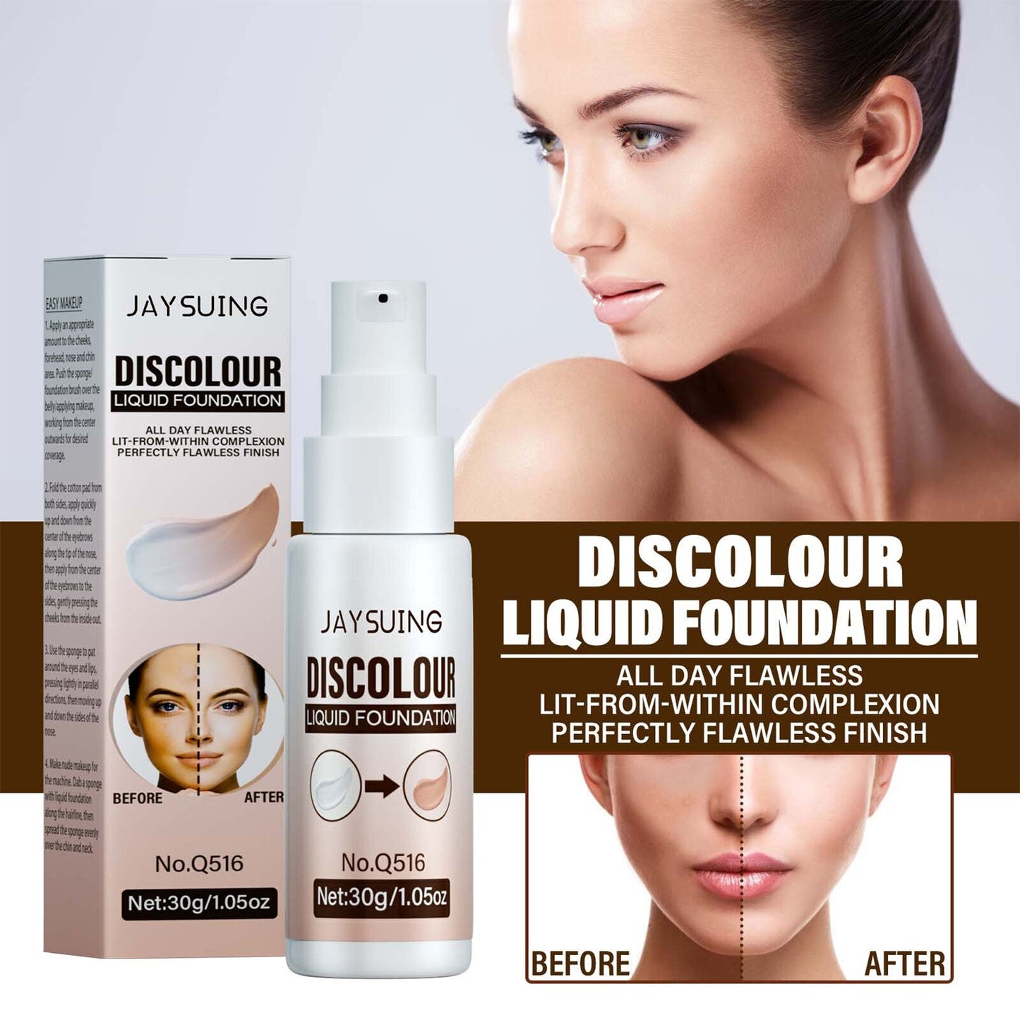 Liquid Foundation For Women Moisturizing BB Cream Makeup Cosmetic With Color-Matching Formula Infallible Concealer Liquid Cream