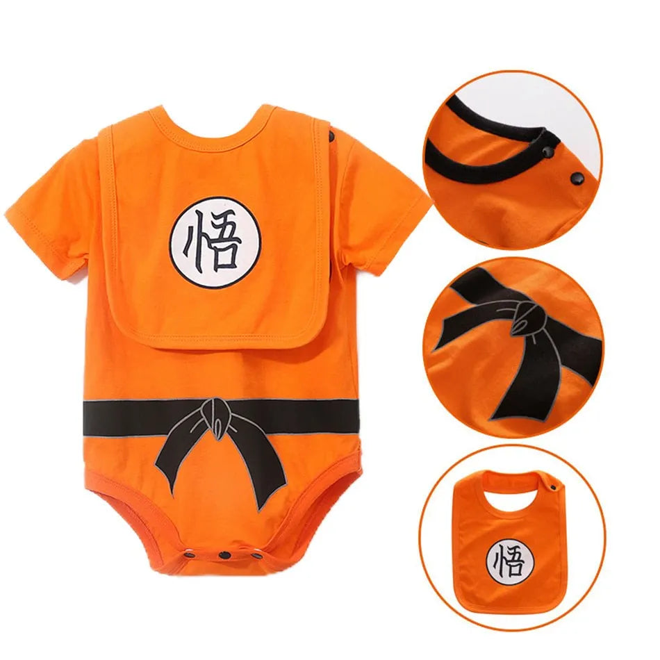 Baby Anime Clothes Vegeta Rompers Newborn Kuririn Roshi Training
