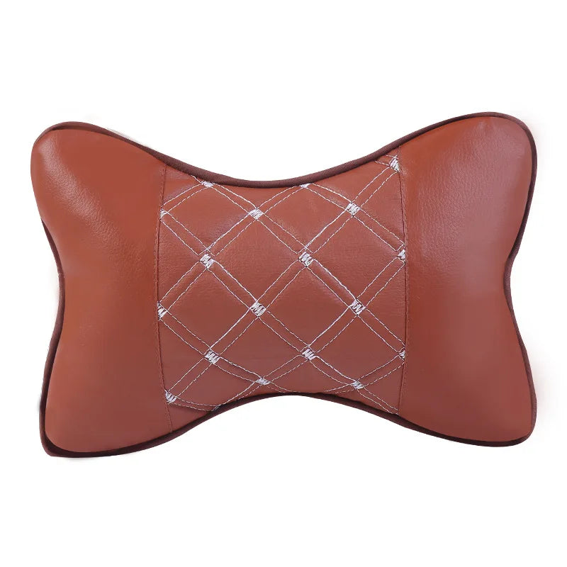Car Neck Pillows Both Side Pu Leather 1pcs Pack Headrest For Head Pain Relief Filled Fiber Universal Car Headrest Pillow