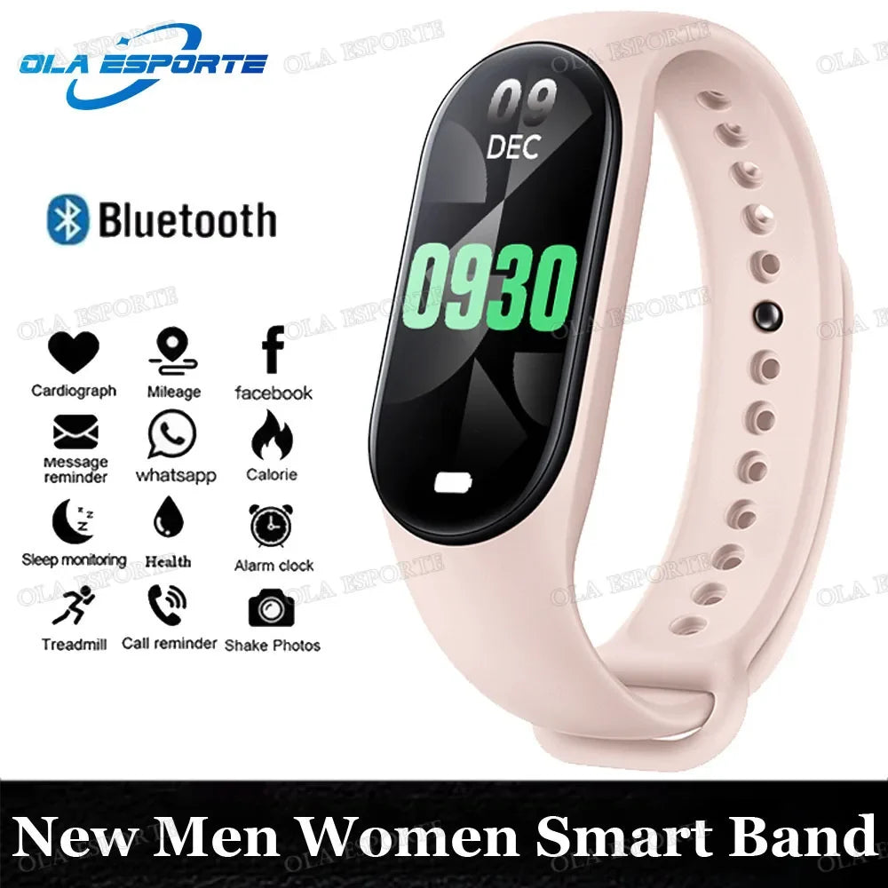 M7 Smart Band Watch Men Women Silicone Heart Rate Smart Band Varied Dial Fitness Tracker Fitness Sport Bracelet For Android HW12