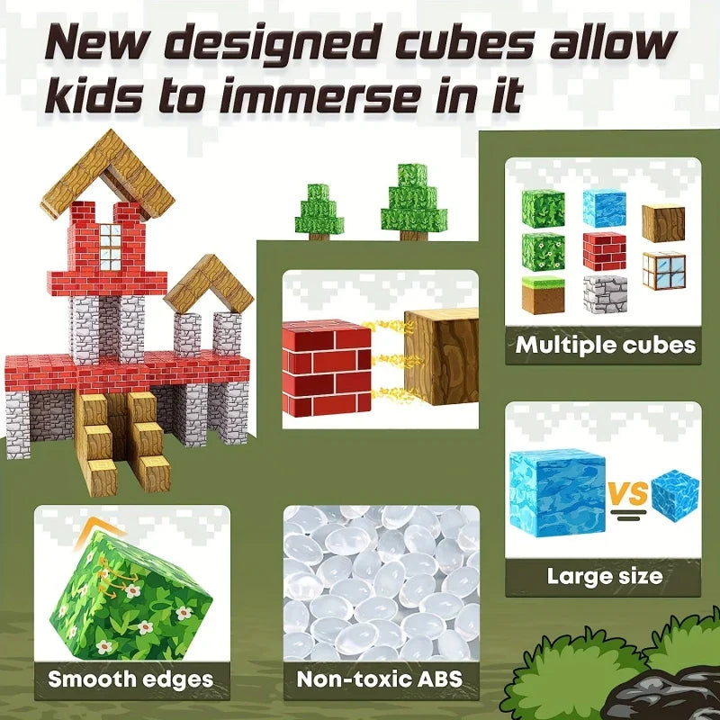 Creative Magnetic Building Block Bricks My World Famous Scene Architectural Set DIY Model Kids Toy Christmas Gifts for Boy Girls