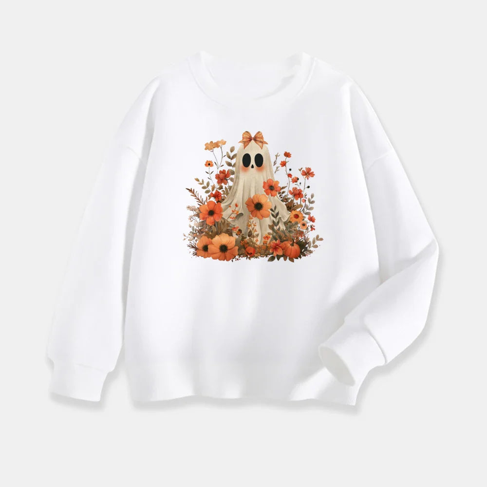 Kids Ghost Halloween Sweatshirt Toddler Cute Halloween Sweater Tee Vintage Ghost Crewnewck Fall Hoody Autumn Clothes