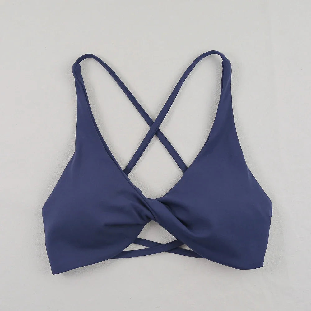 Sexy Slim Shoulder Straps Somfortable High Stretch Sports Underwear Gym Workout Breathable Detachable Yoga Bra