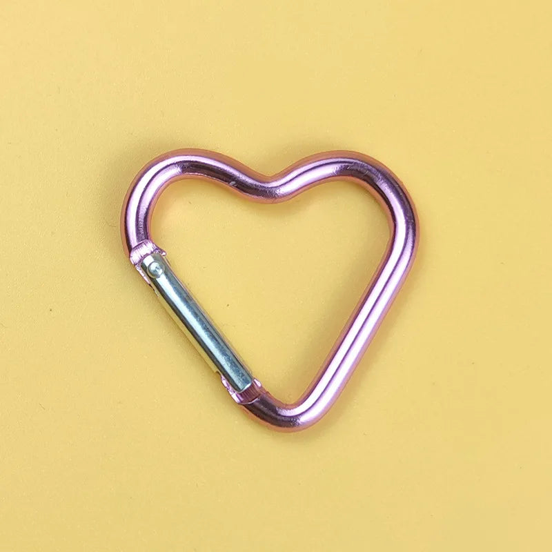 1 Pcs Heart-Shaped Aluminum Carabiner Key Chain Clip Outdoor Keyring