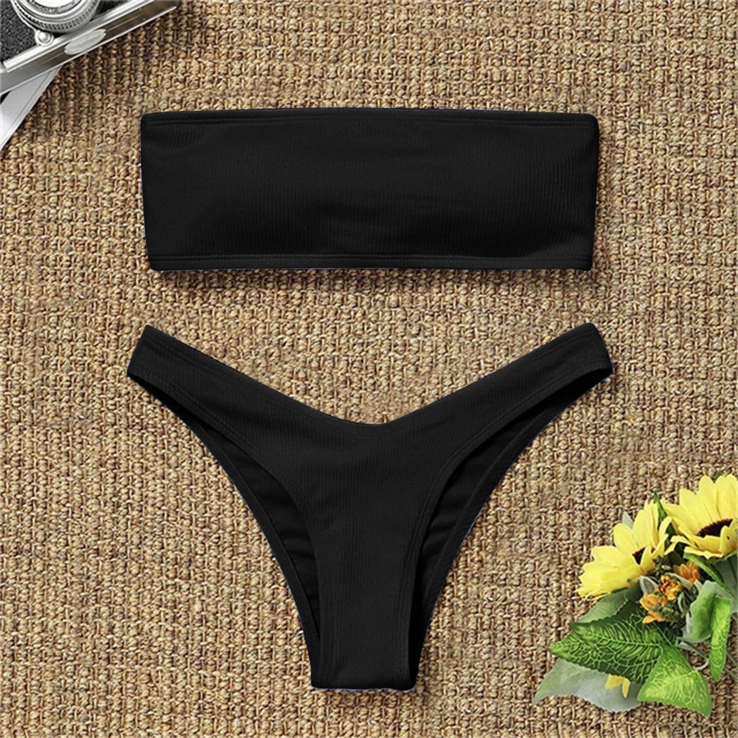 Two Piece Swimsuit Women Sexy Bikini Set Ruffle High Waisted Swimsuits 2 Piece Women's Bikini High Waisted Tummy Control New LW