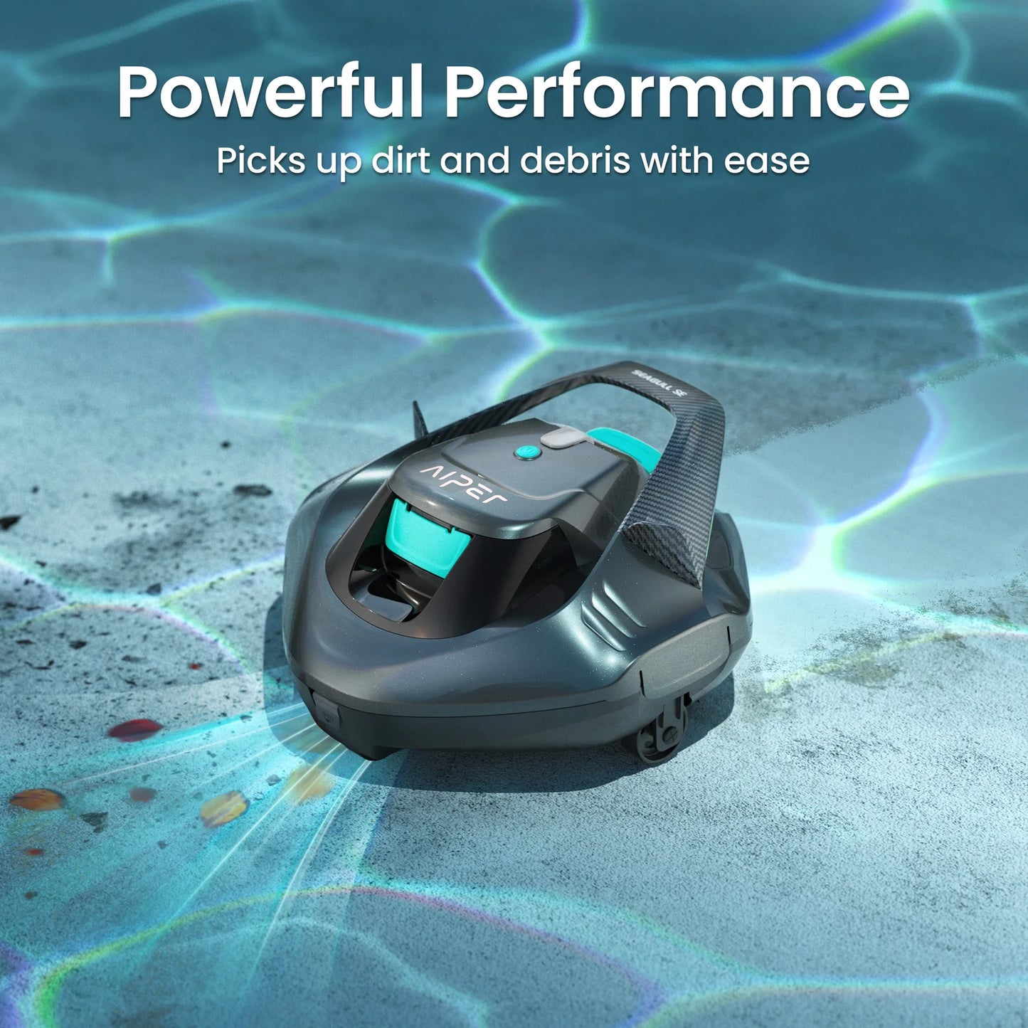 Refurbished Aiper Seagull SE Pool Vacuum Cordless Robotic Pool Cleaner with 100 Mins Runtime, Powerful 1320GPH Suction,Smart Self-Parking, Pool Vacuum for Above Ground Pools up to 860 Sq.ft