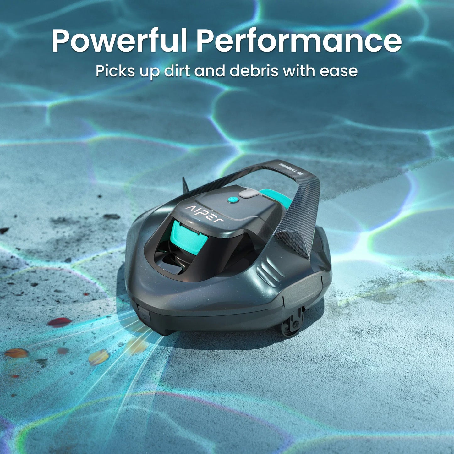 Refurbished Aiper Seagull SE Pool Vacuum Cordless Robotic Pool Cleaner with 100 Mins Runtime, Powerful 1320GPH Suction,Smart Self-Parking, Pool Vacuum for Above Ground Pools up to 860 Sq.ft