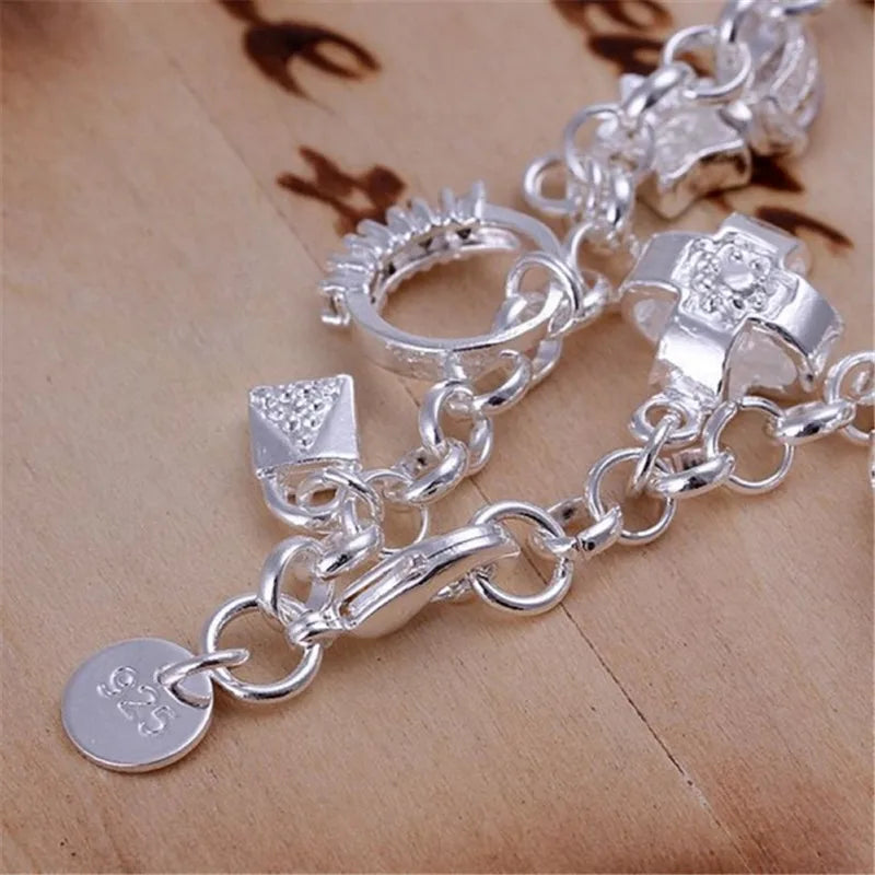 925 Sterling Silver Valentine Gift Charm Color Jewelry Fashion