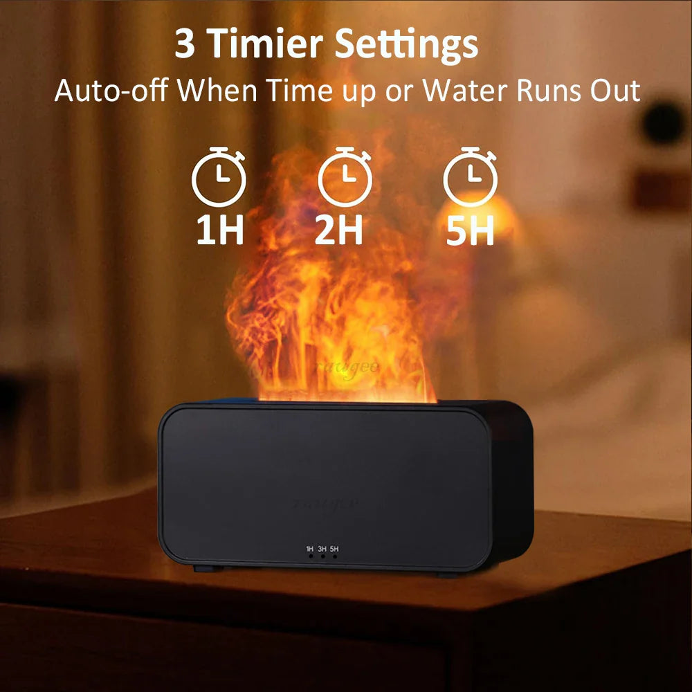 Air Aroma Humidifier Diffuser Essential Oils Humidifiers Mini Flame Automatic Fragrance Diffuser Home Humidifier With LED Light