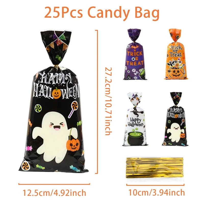 Happy Halloween Banner Bloody Bat Pumpkin Ghost Print Party Backdrop Hanging Banner Halloween Party Decoration For Home