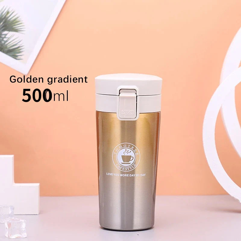 500ml water bottle Thermos Coffee Mug Double Wall Stainless Steel Tumbler Vacuum Flask Bottle Thermo  Travel Free Shipping