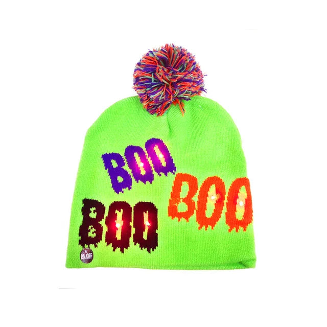 LED Christmas Hat Creative Flashing Led Light Knitted Hat Snowman Winter Warm Color Knitted Cap Christmas Gift