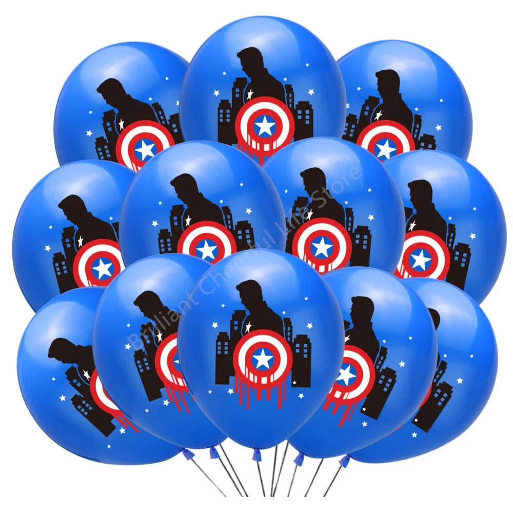 12 Inch Marvel Superhero Latex Balloon Set Avengers Spiderman Hulk  Boys Birthday Party Baby Shower Party Decorations Kid Toys