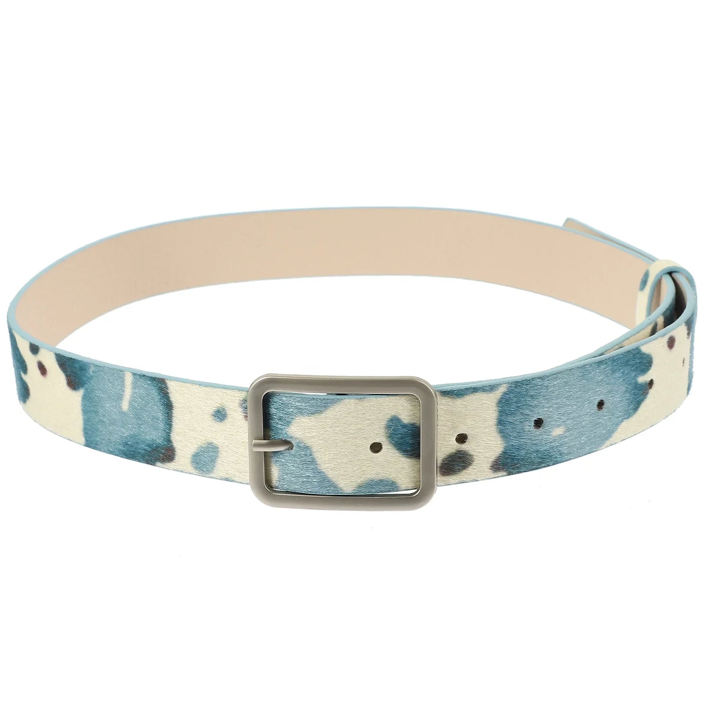 Cow Pu Belt Print Women's Belts Adjustable Elasticity for Pants Western Imitation Cowgirl Jeans Woman