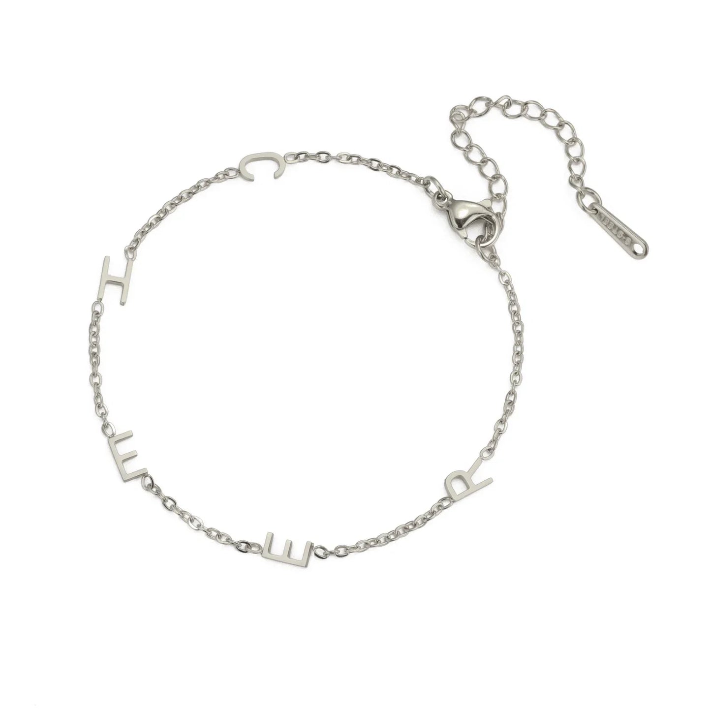 Lemegeton Customized Initial Bracelet with Symbol A-Z Letters Bracelets Stainless Steel Jewelry for Mom Mama Personalized Gifts