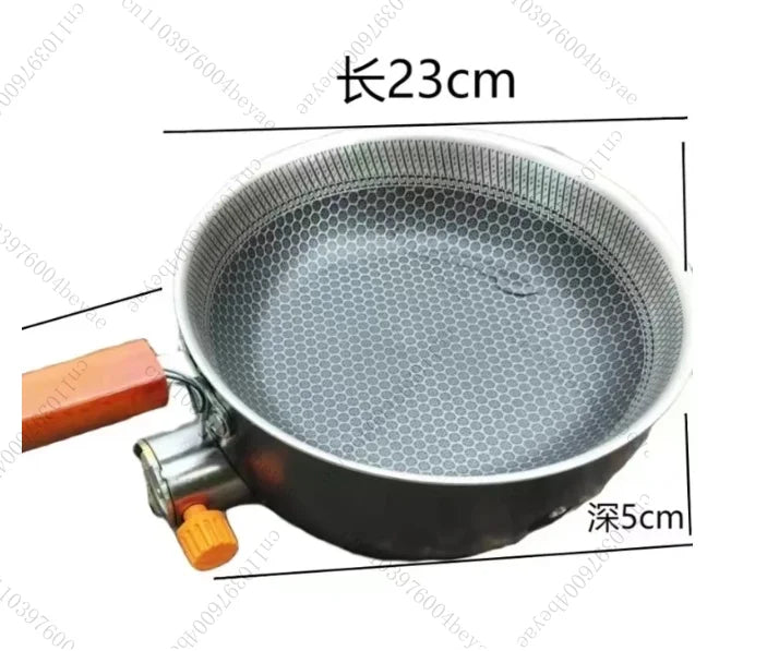 Camping Gas Stove with Non-stick Pan Windproof Portable Camping Picnic Gas Stove for Outdoor Hiking Cooking