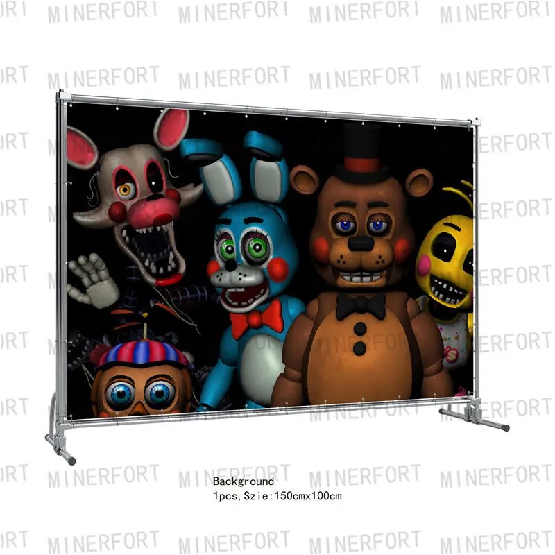 FNAF Five Nights Freddyed Birthday Party Decorations Disposable Tableware Cup Plate Party Supplies