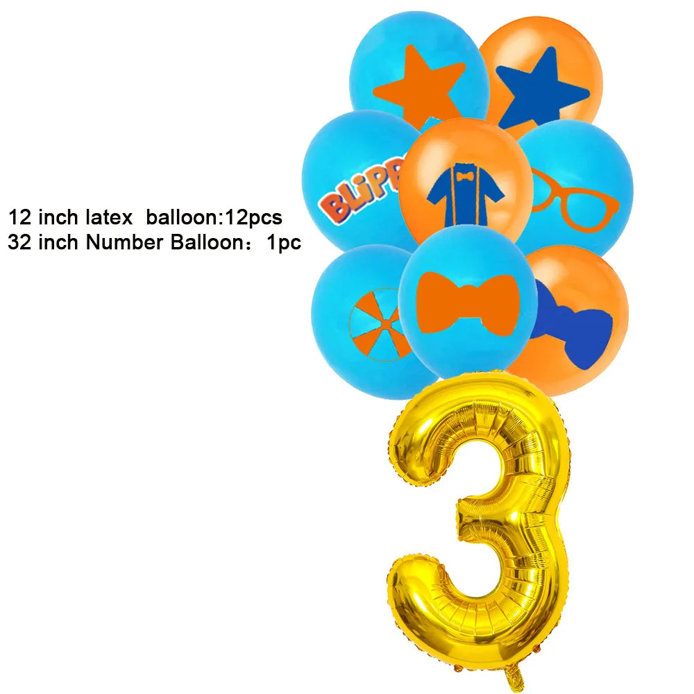Bli-Ppi-Toy Theme Party Supplies Disposable Set Background Balloon Banner