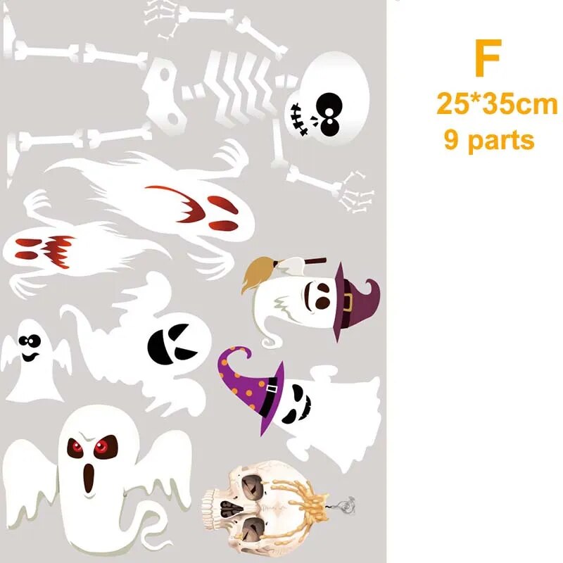 Halloween Decorations Window Clings Halloween Window Stickers Bat Skull Skeleton Stickers Halloween Window Decor for Glass Wall
