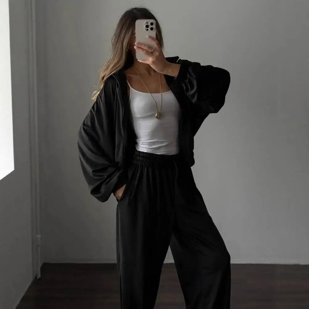 Casual Pants Suit 2026 Spring Autumn Cardigan Sweatshirts Sports Women Fashion Street Long-sleeved Jacket Trousers Two-piece Set