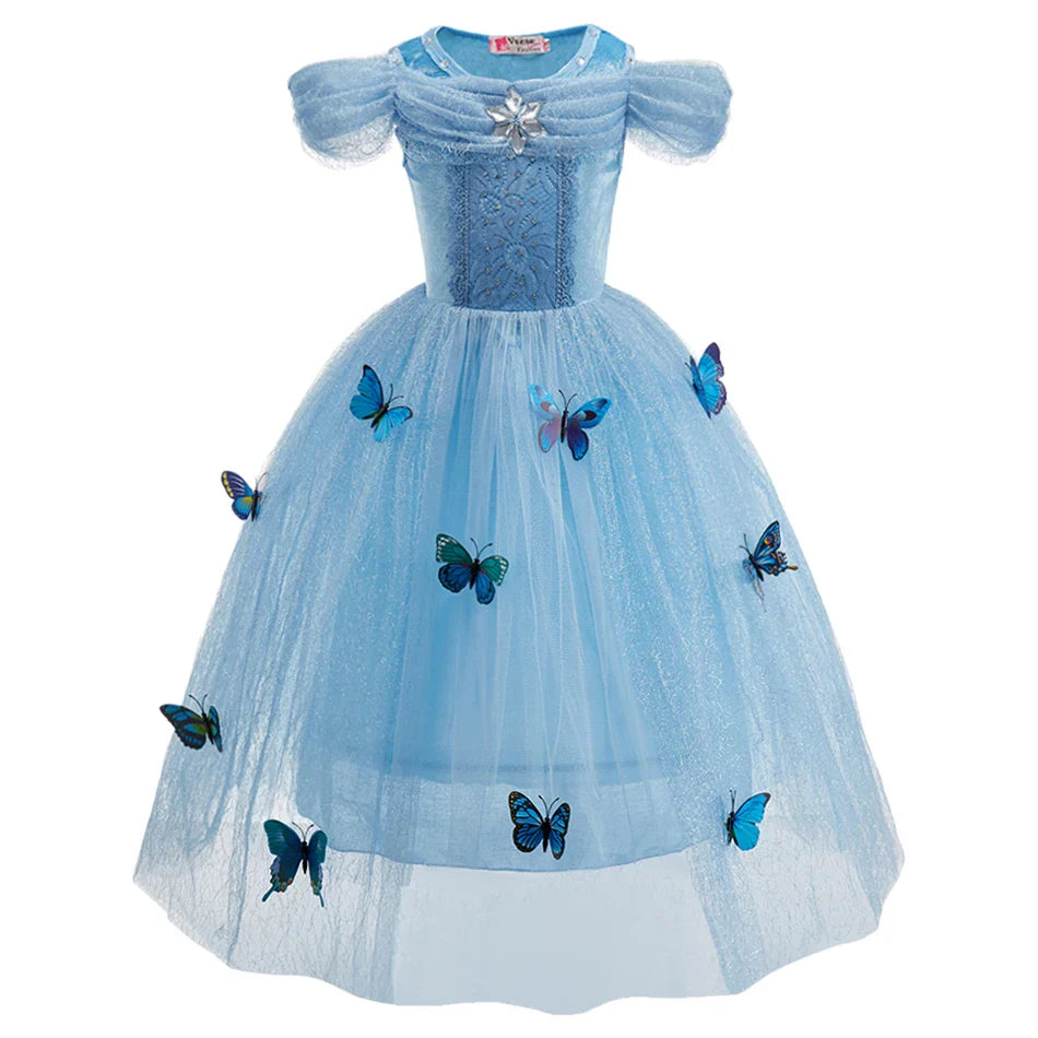 Kids Princess Dress Little Girls Rapunzel Elsa Bell Clothes Children Christmas Halloween Dress Up Carnival Kids Cosplay Dresses