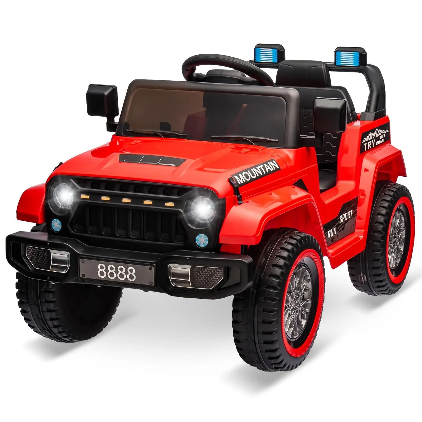 12V Children's Electric Car, Car with 2.4 G Remote Control, Children's Electric Car with Bluetooth, Music, Horns and Headlights