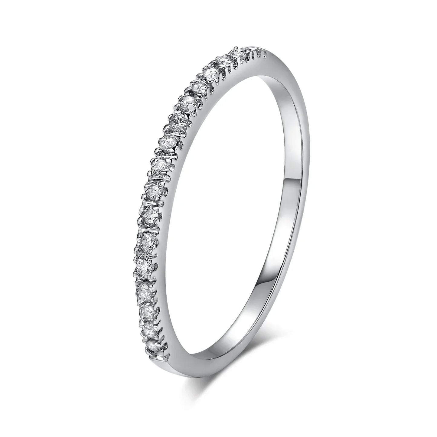 Milangirl Women's Jewelry Micro Pave Cz Zircon Crystal Wedding Band Eternity Stacking Ring Fashion  Anniversary Band