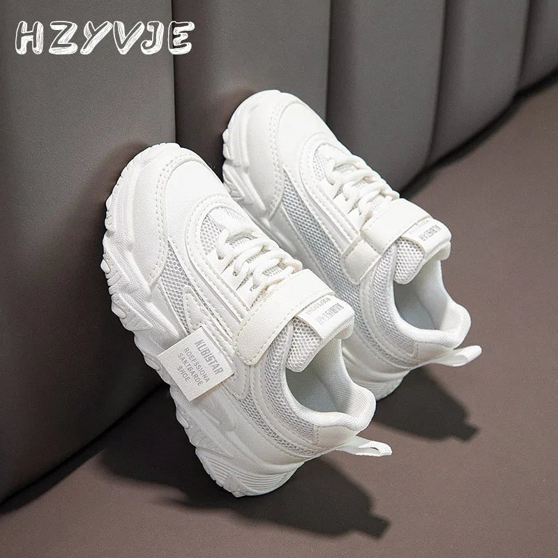 Spring and Autumn New Children's Sports Shoes Girls' Fashion Leisure Mesh Breathable Non-slip Running Shoes Student Sneakers