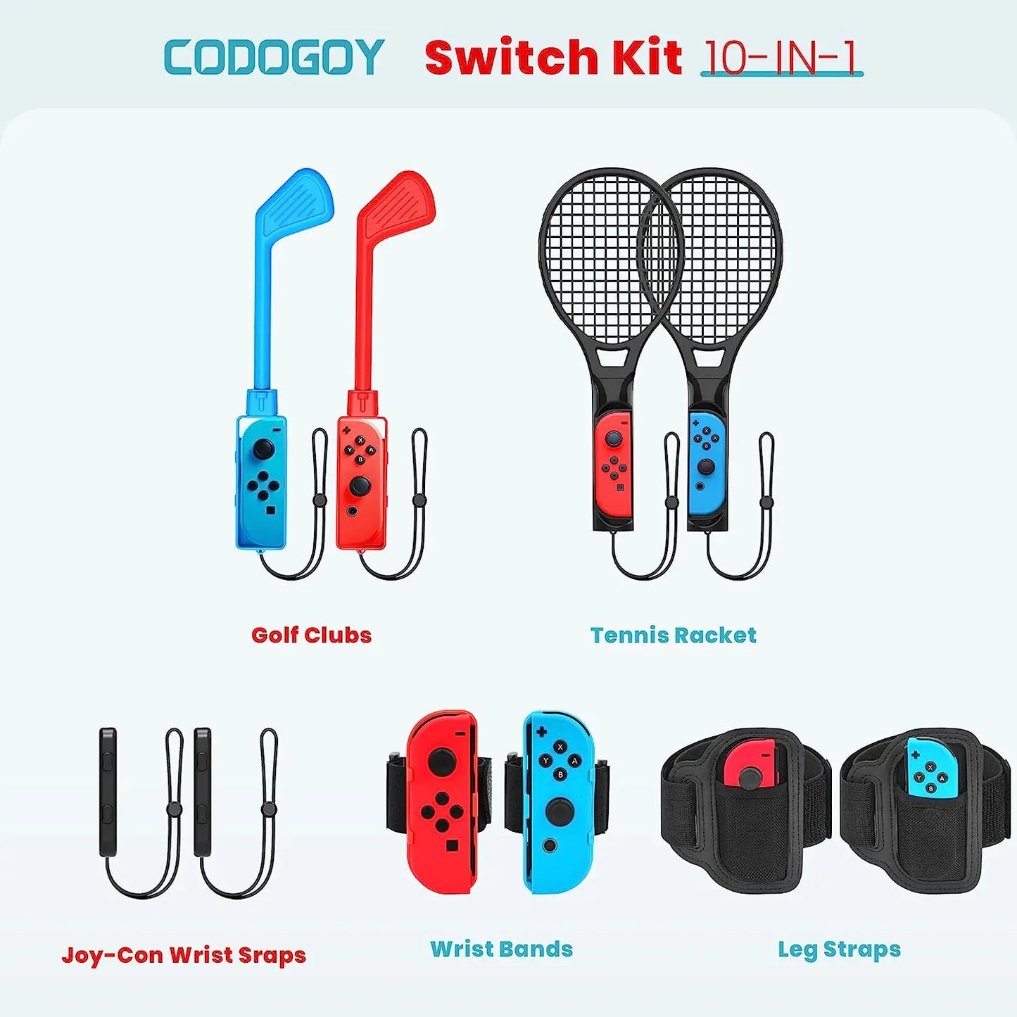 10 in 1 Sports Accessories Kit for Switch/switch OLED Sports Game 10
