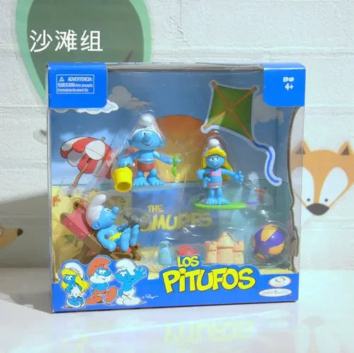 Children Play House Toy Smurf Mushroom House Doll Articulated Movable Nostalgic Animated Hand Puppet Ornaments Nostalgic Toy