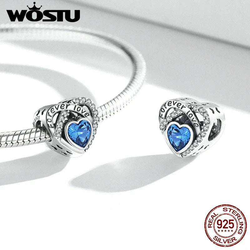 WOSTU 925 Sterling Silver Evil Eyes Charms Fatima Hand Hamsa Vintage Pendants For Women  Heart Beads Fit DIY Bracelets Necklaces