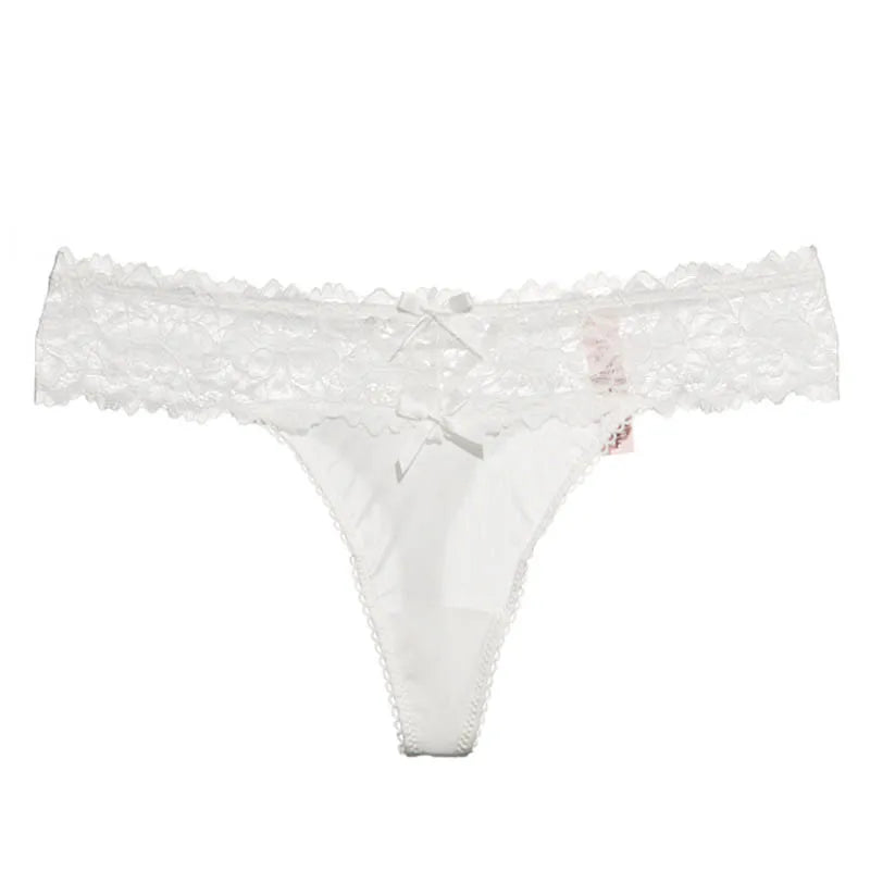 Meet'r Women Sexy Lace Panties Low-waist Underwear Thong Female G String Breathable Lingerie Temptation Embroidery Intimates
